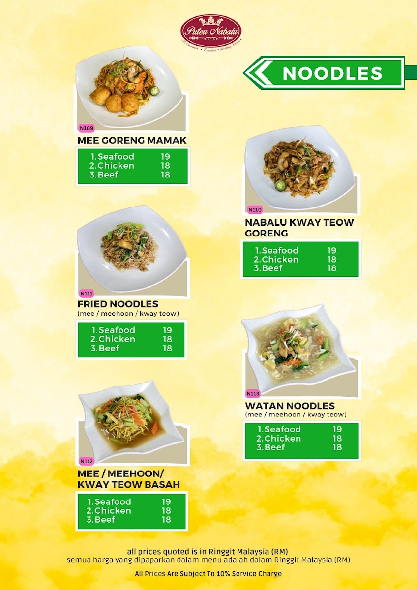 Puteri Nabalu Menu - Image 2